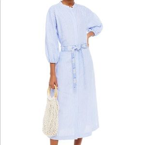 Tory Burch Belted Striped Linen Dress XS NWOT